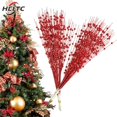 thumbnail image 5 of Ramo de flores artificiales de espuma de 43 cm con purpurina dorada y bayas navideñas para decoración del hogar, bodas, mesas, manualidades DIY, 5 of 5