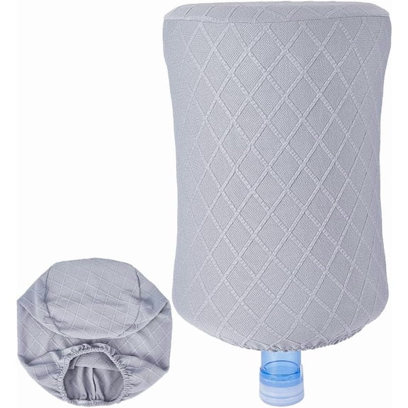 Water Dispenser Barrel Dust Cover Protector Gray Fabric Cloth Dust Proof Reusable Stretchy Cooler 5 Gallons Bucket Decoration Jug Protector Covers for Home Kitchen Office Hotel DIY