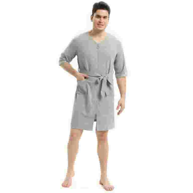 入荷now 口コミ Men Robes, Couples Bathrobe,Lightweight Blend Cotton Clothing