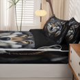 thumbnail image 5 of Manfei Rustic Wolf Zipper Full Size Comforter Sets with Fitted Sheet and 2 Pillowcases,Jungle Animal Zipper Bedding Set,Brown Gray Black,Black Reversible,4pcs, 5 of 8