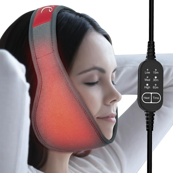 Comfytemp Face Heating Pad for TMJ Relief, FSA HSA Eligible Heated Face Mask with 3 Heat and Time Settings, USB Electric Wearable Heating Pad for Face Jaw Chin Wisdom Te