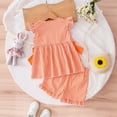 thumbnail image 4 of Toddler Baby Girl Easter Outfit Plaid Ruffle Sleeveless Tops and Shorts Set Kids Girls Easter Clothes, 4 of 6