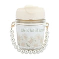 thumbnail image 1 of High Beauty Pearl Chain Water Cup Glass Water Cup Small Fresh Portable Straw Cup, 1 of 2