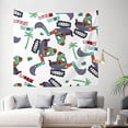 thumbnail image 2 of Daiia Dinosaur on Excavator2 Pattern Tapestry 60x51 Inches Wall Hanging Tapestry Artistic Wall Hanging Bedroom Wall Decor Living Room Tapestry Dorm Room Decor, 2 of 9