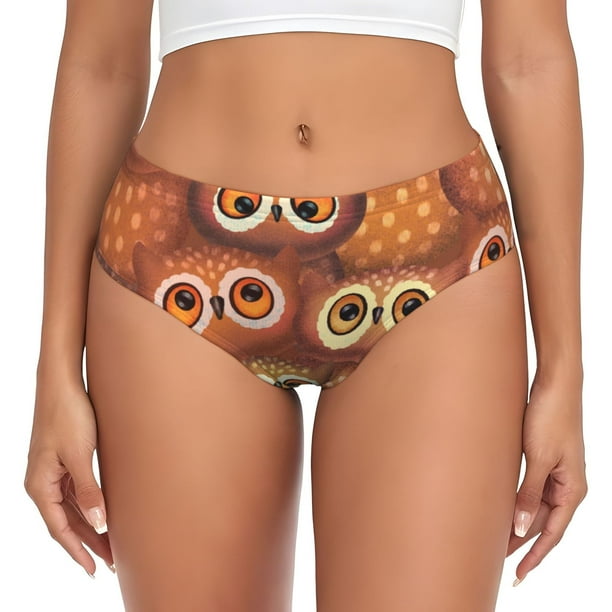 Fotbe Brown Owl Calzones Estampados para Mujer – Ropa Interior de Algodón, Cómoda, Suave y Elástica-3X-Large