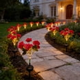 thumbnail image 4 of JZCHUNTOY Solar Powered Artificial Carnation Ground Light, 7 Fork LED Fake Flower Lawn Lamp, IP65 Waterproof Landscape Light, Decorative Pathway Light for Garden, Yard and Patio, 4 of 6
