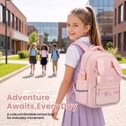 Girls School Backpack Lightweight Water-Repellent Bookbag with 3D Bunny Ears,School Bag with Reflective Stripes