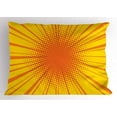 thumbnail image 2 of Ambesonne Vintage Yellow Pillow Sham, Retro Sun Burst, 26" X 20", Orange Yellow, 2 of 2