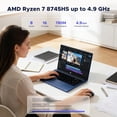 thumbnail image 2 of 15.6" IPS FHD Gaming Laptop 32GB DDR5 RAM 1TB SSD AMD Ryzen 7 8745HS (8 Cores Up to 4.9GHz) Radeon 780M Graphics with 100W Type-C Backlit Keyboard Fingerprint USB4.0 Blue, 2 of 7