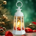 thumbnail image 4 of Christmas Snow Globe Lantern Retros Portable Night Light Battery Powered Glitter Lantern Creatives Wind Lamp Ornaments for Holiday Party Decoration Christmas Gift White And Bronzes, 4 of 7