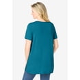 thumbnail image 2 of Woman Within Plus Size Short-Sleeve Pintucked Henley Tunic, 2 of 5