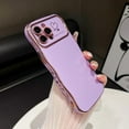 thumbnail image 6 of for iPhone 15 Pro Max Case 6.7",Curly Wavy Grip Design Plated Love Heart Luxury Phone Case,Full Camera Lens Protection Fun Cute Pattern Electroplate Slim Soft Case for iPhone 15 Pro Max,Lavender, 6 of 14