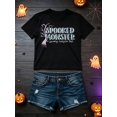 thumbnail image 2 of Women's T‑Shirt, Halloween Costume, Casual Gothic Style, Spooked Monster Text Design, Party Wear, 2 of 5