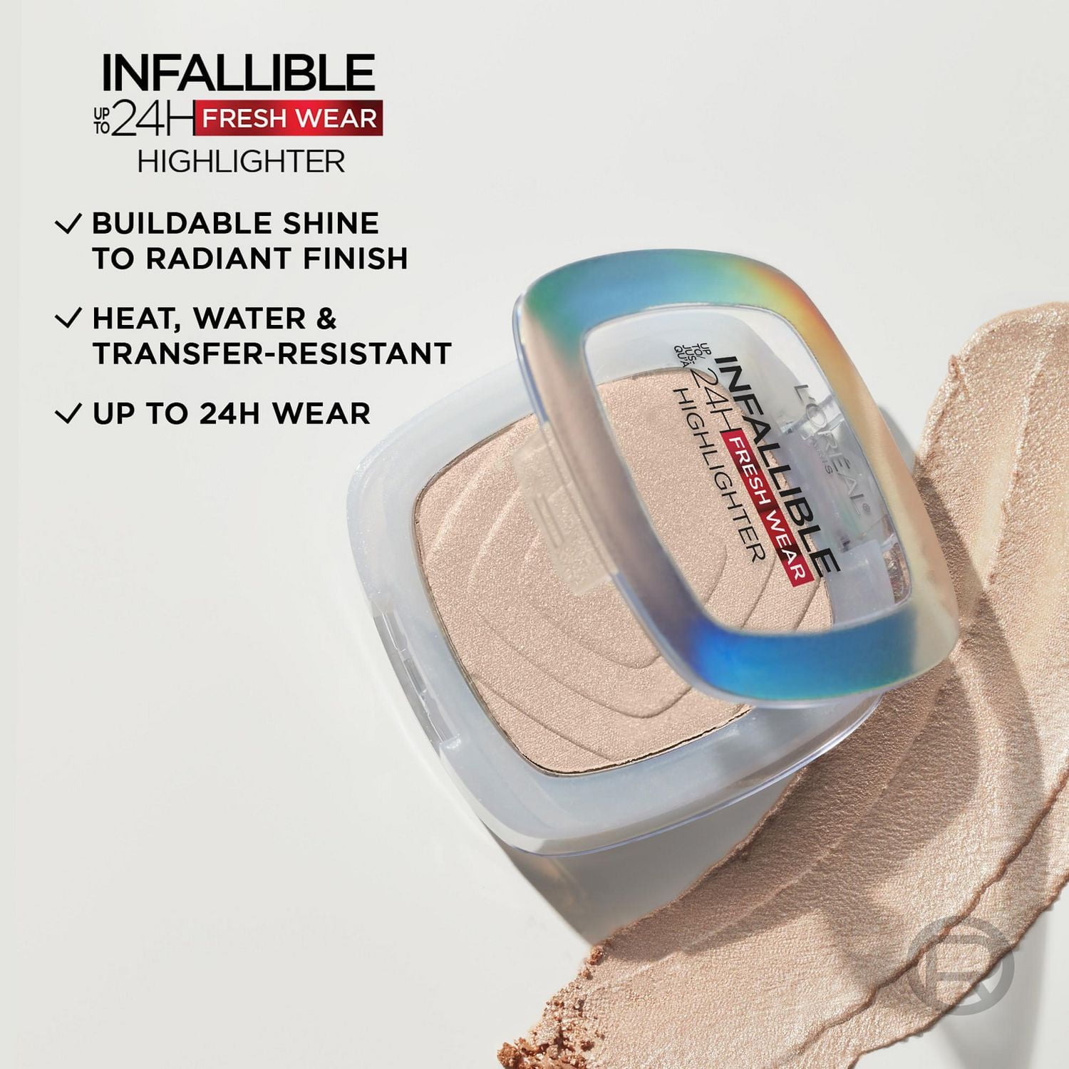 L'Oreal Paris Infallible Jusqu'à 24HR Highlighter, Longue Tenue, 9g Disponible en deux teintes radieuses