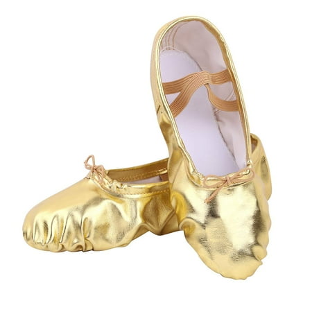 Nexete Ballet Shoes Split-Sole Slipper Flats Ballet Dance Shoes for Toddler Girl and Women in Gold  Gold Glitter  Silver  Pink  Pink Glitter  Rose Gold  Nude Colors