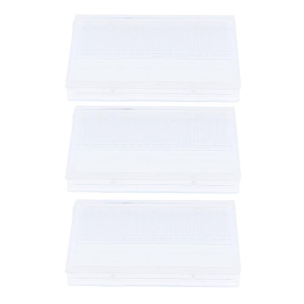 3pcs Nail Bit Case, 20 Hoyos De Manicura Broca De Almacenamiento Organizador De Caja De Exhibición, Soporte De Punta De Clavo De Plástico Trans