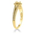 thumbnail image 3 of 14K Yellow Gold Natural Tanzanite Split Shank Diamond Halo Engagement Ring 4mm Round, size 5.5, 3 of 3