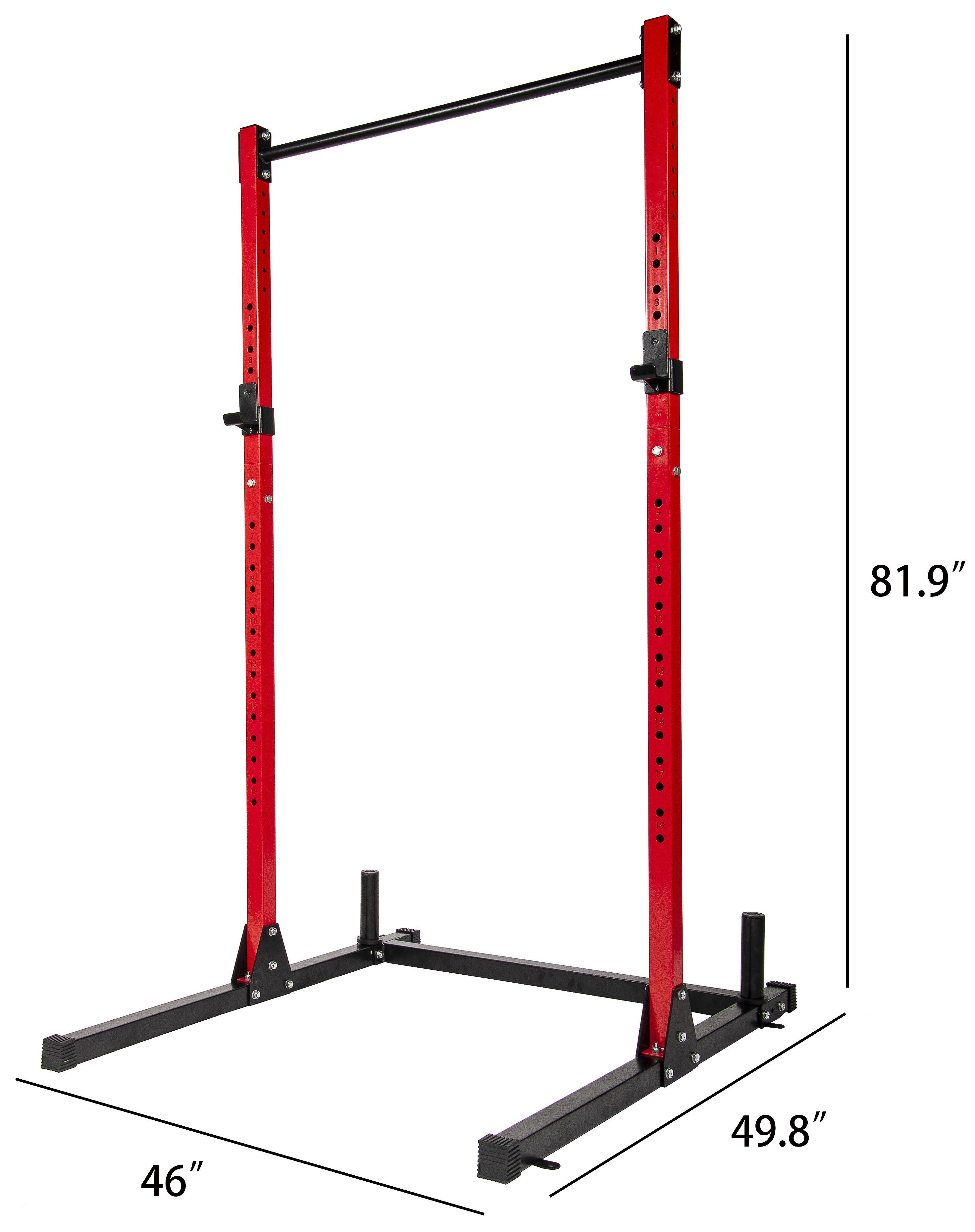 BalanceFrom Multi-Function Adjustable Power Rack Exercise Squat Stand with J-Hooks and Other Accessories, 500lb Capacity - image 2 of 7