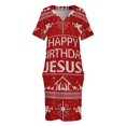 thumbnail image 4 of Suéter de Navidad feo de Jesús de feliz cumpleaños punto escandinavo rojo blanco vestido de bolsillo suelto religioso cristiano, 4 of 7