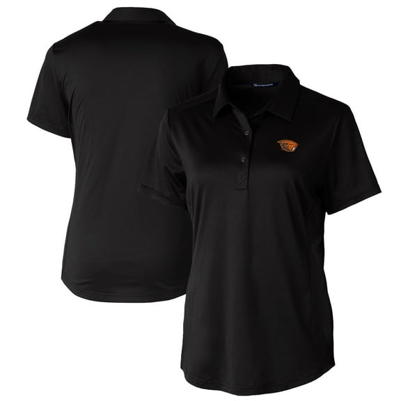 Women's Cutter & Buck Black Oregon State Beavers Prospect Textured Stretch Polo