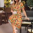 thumbnail image 3 of Fuzoiu Travel And Tourism Print Womens Summer Trendy Short Sleeve Dresses,A Line Flowy Sundresses,Loose Casual Mini Beach Dress with Pockets, 3 of 6