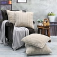 thumbnail image 5 of Home Soft Things Super Soft Decorative Pillow Covers, Set of 4, 20x20 inches, Oatmeal, 5 of 5