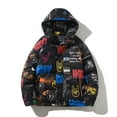 thumbnail image 1 of Graffiti Printed Out Down Cotton Jacket Hooded Quilted Jacket for Men Winter WD.WDQZL Hogar, 1 of 1
