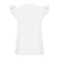 thumbnail image 6 of cfhntfmh Womens Fashion Tops Summer Soft Ruffle Cap Sleeve Tunic Shirts Comfy V Neck Going out Casual Blouses, 6 of 7
