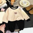 thumbnail image 2 of masbird Pajamas Sets Viscose from Bamboo Toddler Girls Boys Snug Fit Pjs Kids Short Sleeve Graphic Top & Pants Breathable Sleepwear(Coffee,6-12 M), 2 of 4