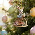 thumbnail image 6 of Cheapark Easter Cute Bunny Hanging Ornament 2D Flat Acrylic Small Hanging Decor for Tree Wall Window Mantel Holiday Home Party Decor, 6 of 6