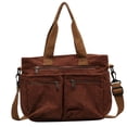 thumbnail image 2 of ibiyuan Laptop Tote Bag For Women Large Capacity Zipper Pocket Corduroy Convertible Crossbody Tote Bag for Women, Solid Color Daily Handbag Gifts For Women, 2 of 8