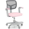 thumbnail image 1 of WANGDI Kids Desk Chair, Student Ergonomic Computer Chair with Wheels, Footrest, Adjustable Height, Flip-up Armrests & Soft Removable Cushion, Swivel Rolling Kids Office Chair for 3-15 (Pink), 1 of 18