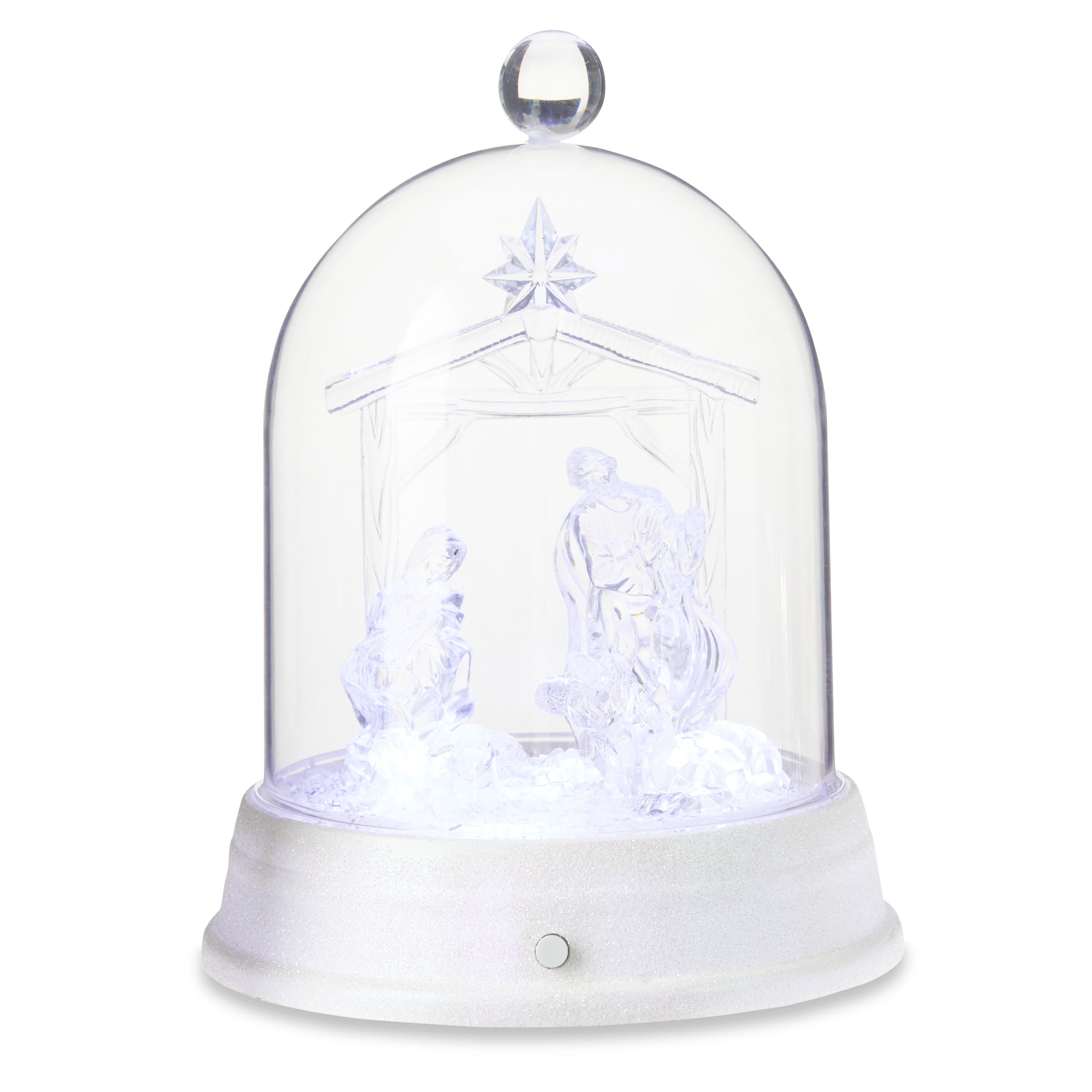 Holiday Time Cloche Nativity Scene, 6.25" x 6.25" x 8.5", 95% Ps;3% Electronic Componments;2% Pet
