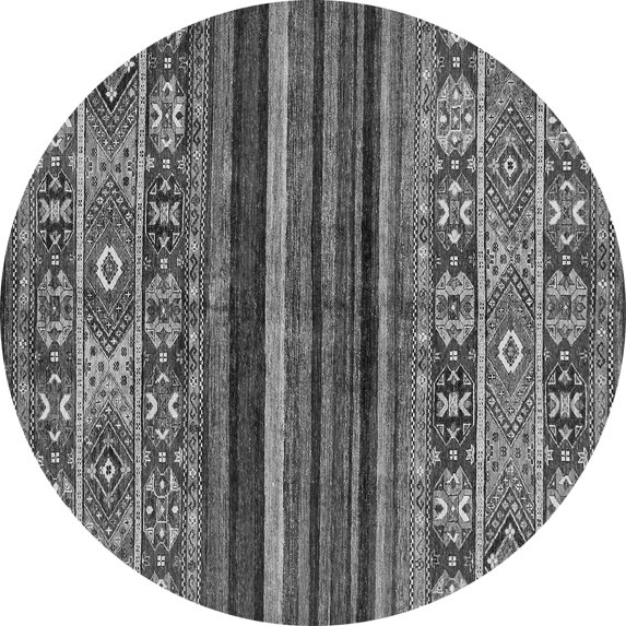 Ahgly Company Indoor Round Abstract Gray Modern Area Rugs, 8' Round