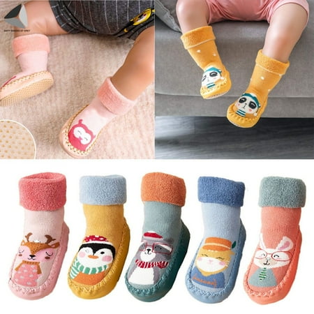 

Sixtyshades Baby Boy Girls Toddlers Moccasins Non-Skid Indoor Slipper Shoes Socks Booties Winter Warm Infant Boots Shoes (6-12 Months)