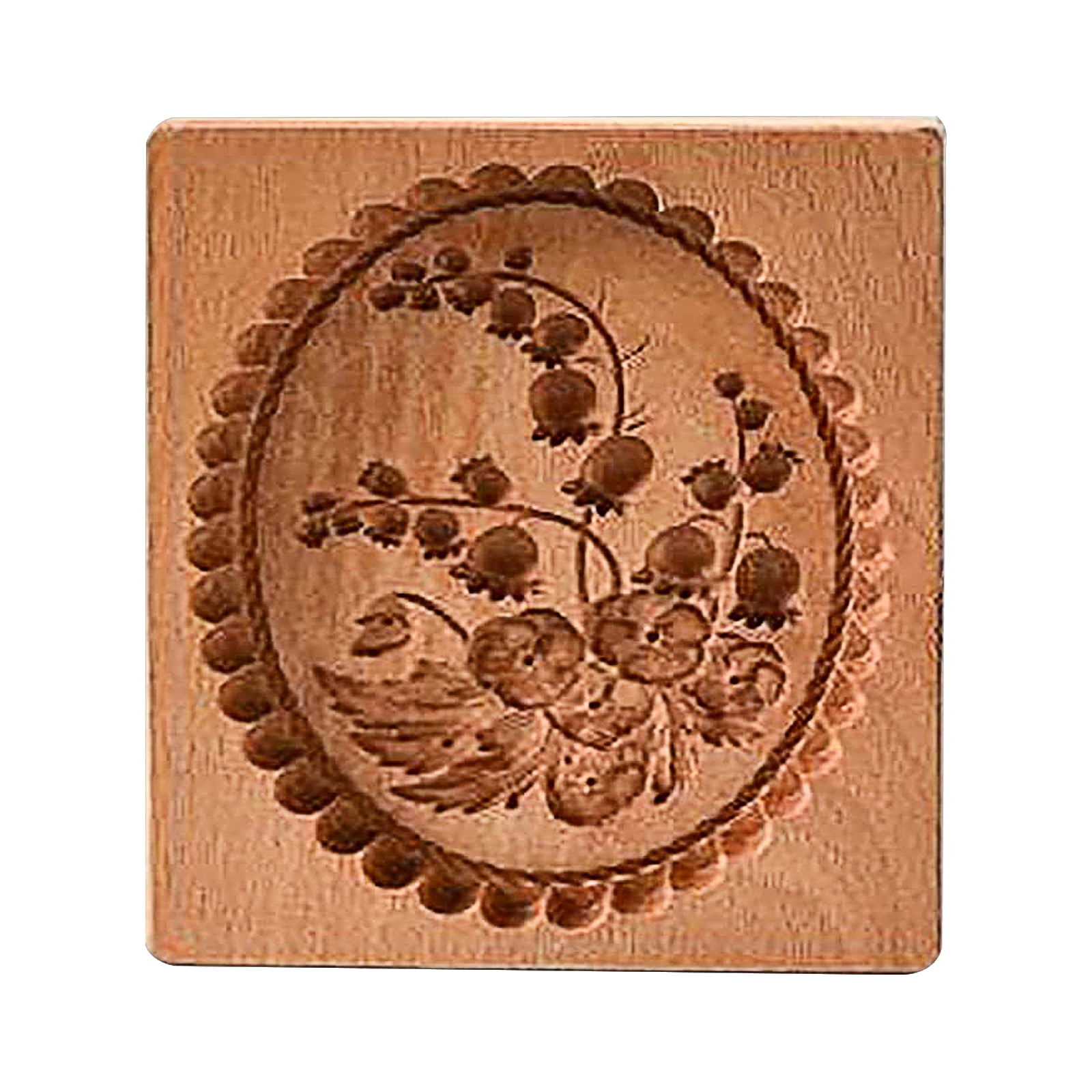 Vintage 6 3/4 Wooden Shortbread Mould Thistle Design. 