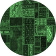 thumbnail image 1 of Ahgly Company Indoor Round Oriental Emerald Green Modern Area Rugs, 8' Round, 1 of 4
