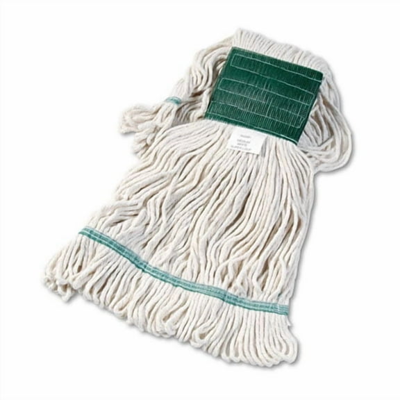 Boardwalk Super Loop Wet Mop Head, Cotton/Synthetic Fiber, 5" Headband, Medium Size, White, 12/Carton
