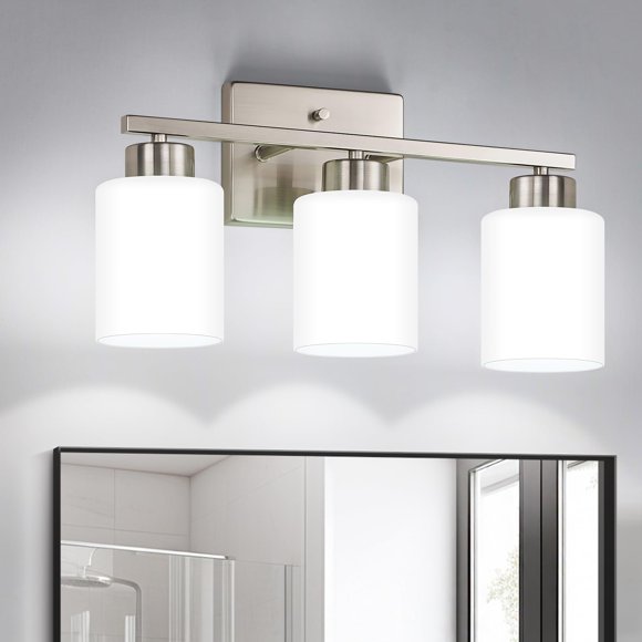 Lámpara de Baño FonmYim de 3 Luces en Níquel Cepillado