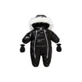 thumbnail image 1 of xiaxaixu Winter Hooded Romper, Solid Color Jumpsuit with Foot Covers  Gloves, 1 of 3