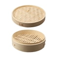 thumbnail image 1 of Cesta de bambú para cocinar al vapor, utensilios de cocina china y asiática para verduras y bollos de marisco. 27 centímetros, 1 of 9