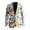 Abstract Geometric Ink Pattern, variant on Lightweight Mens Blazer Suit Jacket, Cartoon Otter with Cherry Blossoms Polyester Dressy Suit Separates Coat for Casual Summer