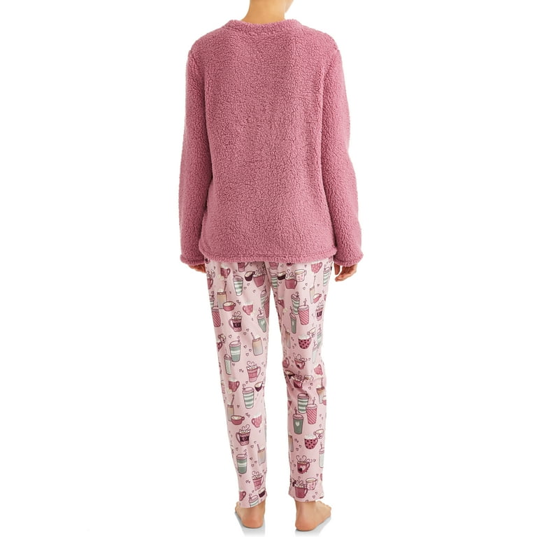 Secret Treasures Women s and Women s Plus Coffee Long Sleeve 2pc Pajama Set AE Walmart