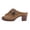 Coffee, variant on Womens Butterfly Buckles Peep Toe Clogs Mules Trendy Casual Leather Ortho Platform Chunky Block High Heels Backless Sandals for Dressy Beach Summer Brown Size 9.5