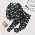 thumbnail image 2 of CAUYDY 5-6T 7-8Y 9-10Y Kid Pajamas Boy Clothes for Children Long Sleeved Tee Shirt and Pants 2Pcs Fall Winter Set Boys Sleepwear Sizes 5-6 Years,Green, 2 of 9