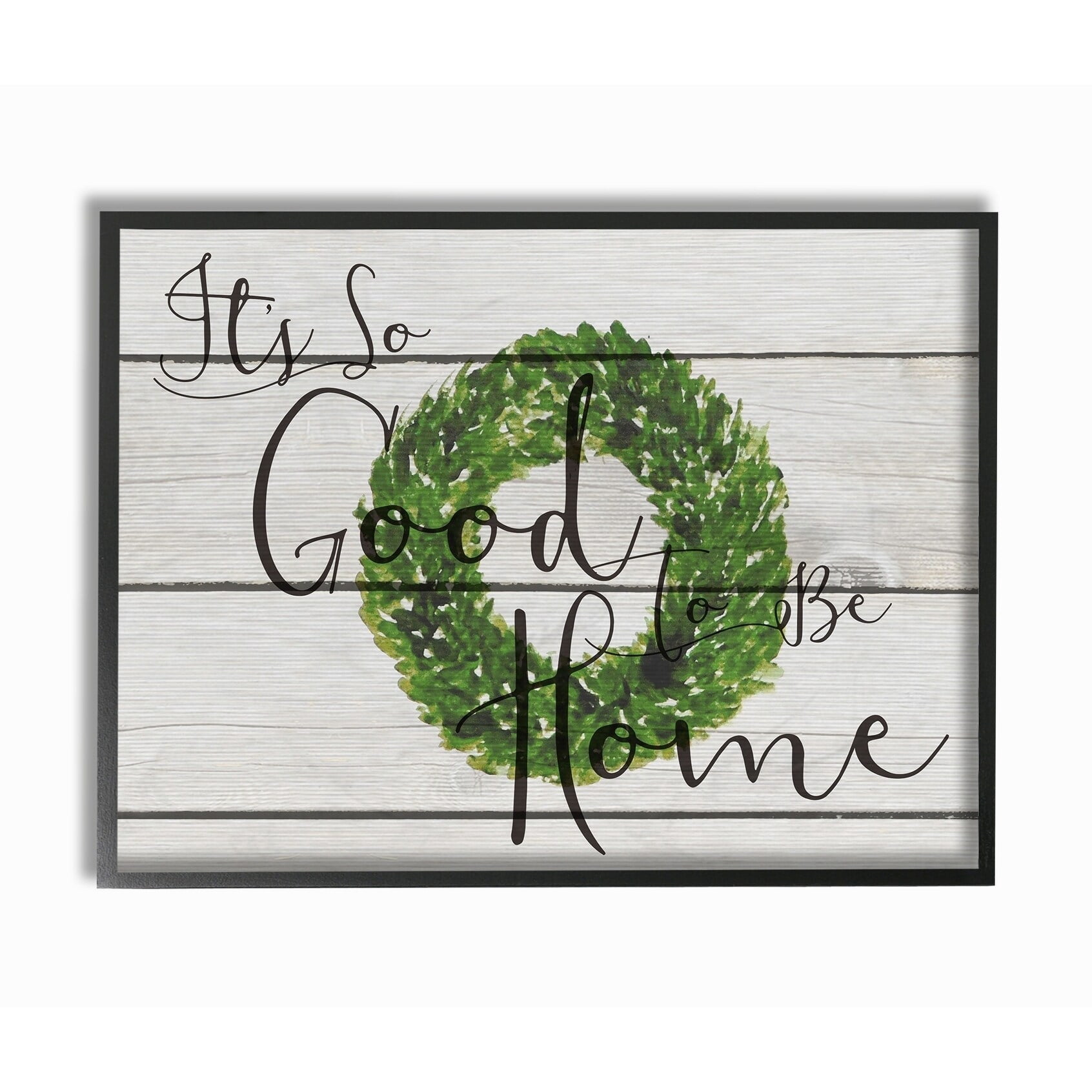 Stupell  Its So Good To Be Home Boxwood Wreath Framed Giclee Texturized Art 11 x 14
