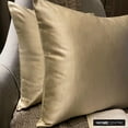 thumbnail image 6 of The HomeCentric Decorative Throw Pillow Cases Cream Pack of 2, 16"x16" (40x40 cm) Satin Solid Cushion Covers For Sofa, Solid Modern Style - Cream Satin Slub, 6 of 10