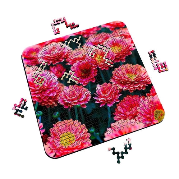 Torched Mind Bending Puzzle Delicate Dahlias 11.3" x 11.3"x 0.5"