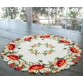 thumbnail image 2 of Red Poppy on Ivory Table Topper, Doily (23 / 33" Round), 2 of 2
