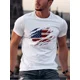 thumbnail image 2 of Camiseta de manga corta con cuello redondo y estampado de bandera estadounidense, informal, holgada, 100 % algodón, para hombre, 2 of 5